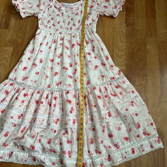 LoveShackFancy Cosette Pink and White Smocked Cotton Dress sz L (IRL schmedium) - Picture 9 of 11